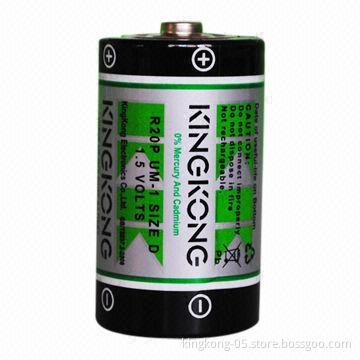 Heavy Duty Zinc Carbon Dry Cell Battery with R20 D Size 1.5V Voltage